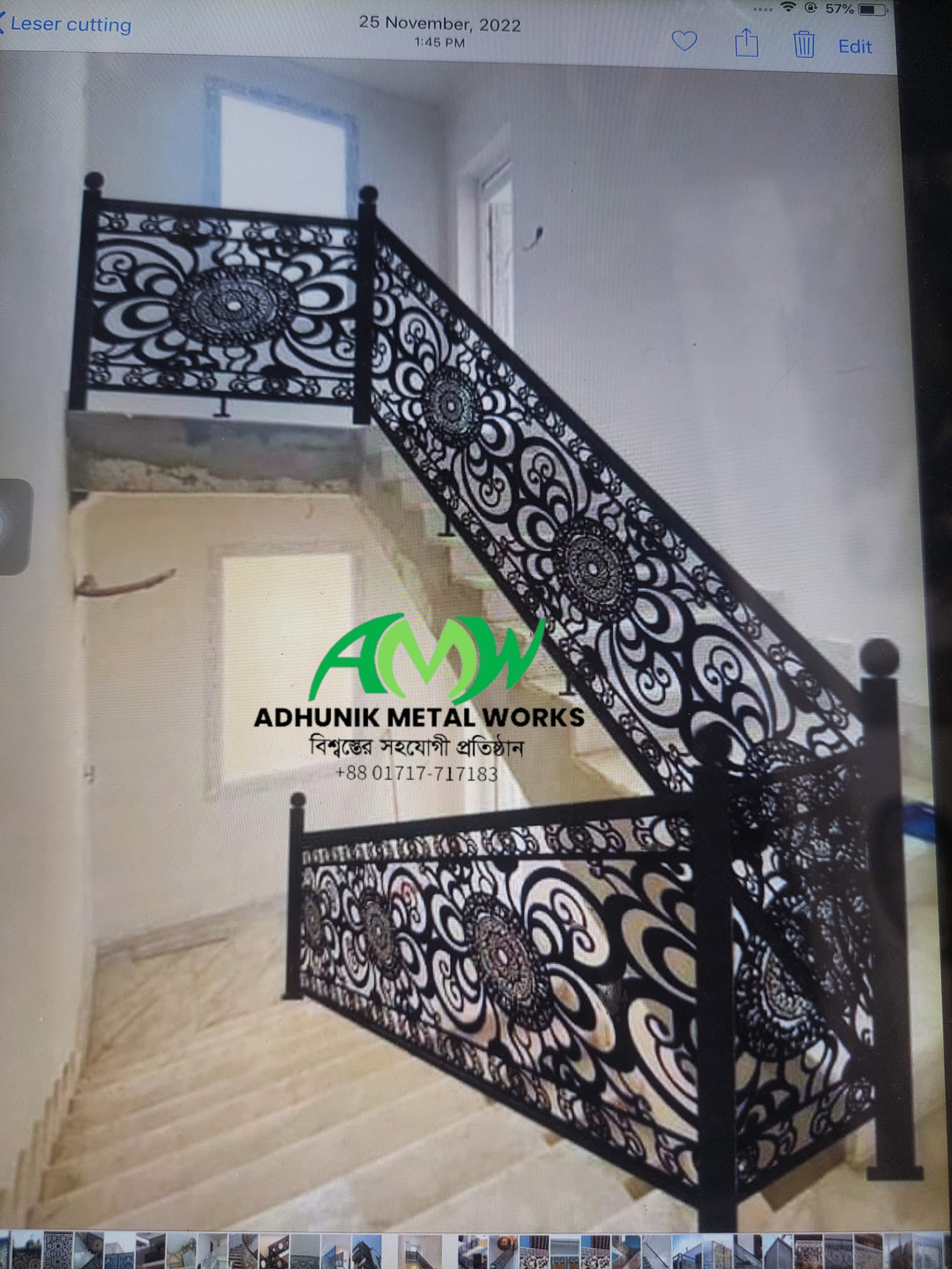 cast iron stair railing - ISR-009