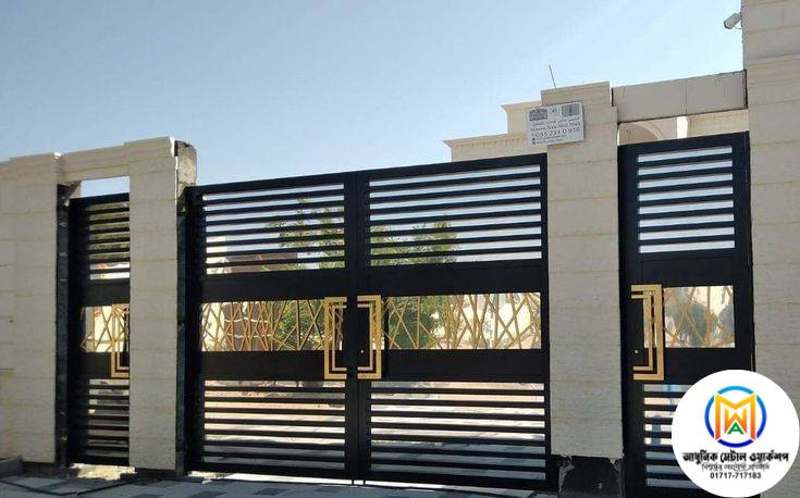MS Boundary Main Gate with Laser-Cut Design - Powder-Coated Finish - 028
