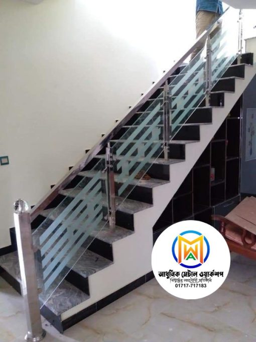 Ss Railing Step Stainless Steel SS Stair Railing Design – 027 – Adhunik Metal Works