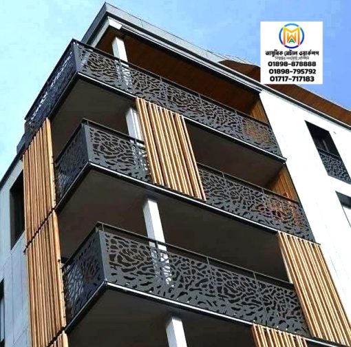 Laser-Cut MS Balcony Railing Design - 004 – Adhunik Metal Works