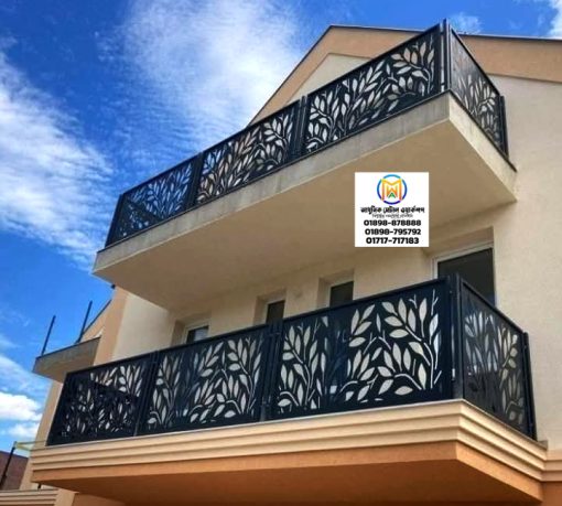 Premium Laser-Cut MS Balcony Railing Design - 009 – Adhunik Metal Works