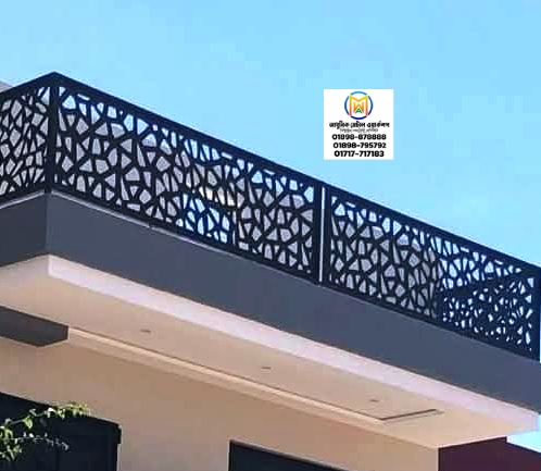 Premium Laser-Cut MS Balcony Railing Design - 011 – Adhunik Metal Works