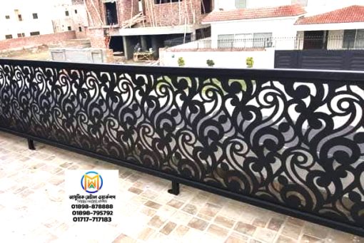 Laser-Cut MS Balcony Railing Design - 027 – Adhunik Metal Works