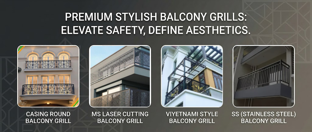 adhunik metal works balcony railing