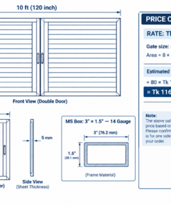 Technical Metal Gate Blueprint and Price Calculation